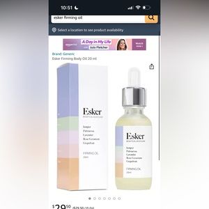 BRAND NEW IN BOX Esker Firming Body Oil 20 ml